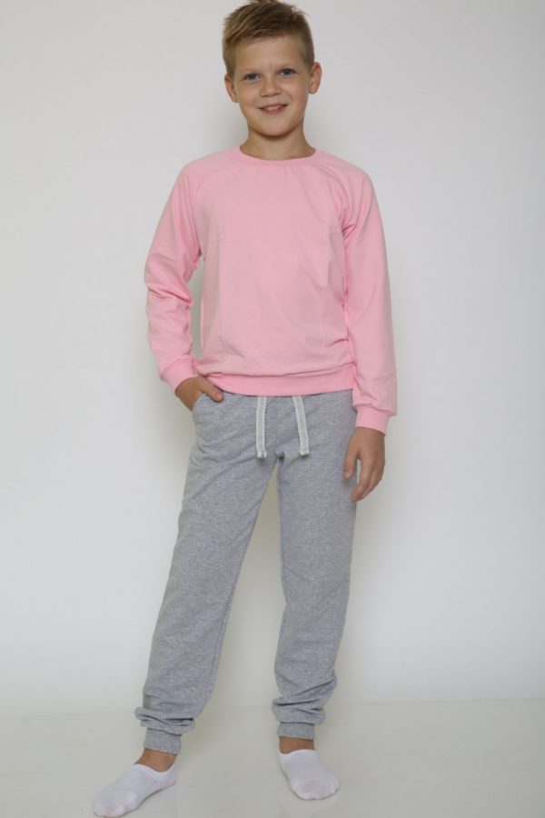 Костюм спортивный детский брюки-свитшот розовый-меланж